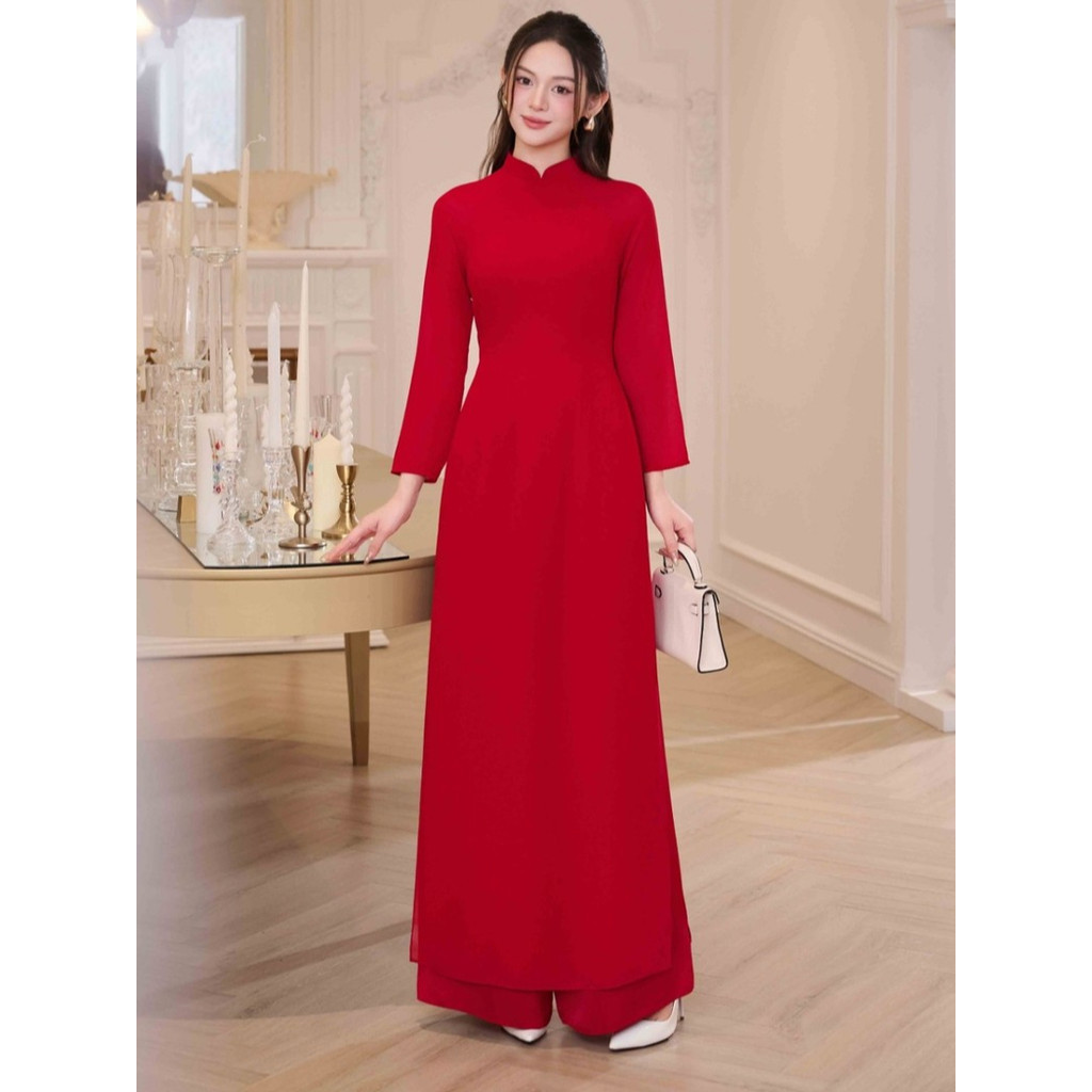 Set bộ áo dài chiffon dáng ôm Orchid – OT26B534
