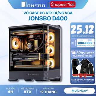  Vỏ Case PC Gaming Jonsbo D400 Black ATX M-ATX ITX – Hỗ Trợ Tản Nhiệt Nước 360mm Kính Cường Lực 