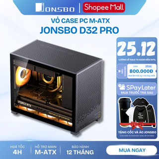  Vỏ Case PC JONSBO D32 PRO Black – Hỗ trợ Micro-ATX ITX | Mặt Kính | Radiator 240mm | GPU 365mm 
