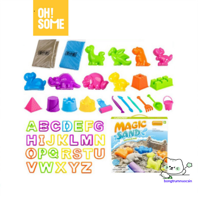 "OHSOME - Bộ cát an toàn cho trẻ, kèm khuôn khủng long khám phá thế giới"