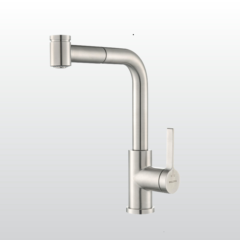 [FREESHIP HCM] Vòi Rửa Chén 2 Nguồn Nước Malloca LuxSteel K066-PO - Có Dây Rút - SUS304 - Push to Sp