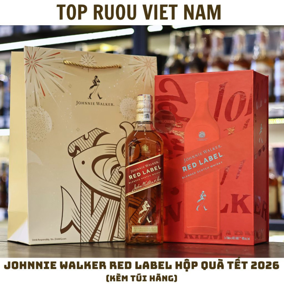Bộ Quà Tết Johnnie Walker Red Label 700ml [Hàng Chính Hãng][Rượu Hàng Đầu VN]