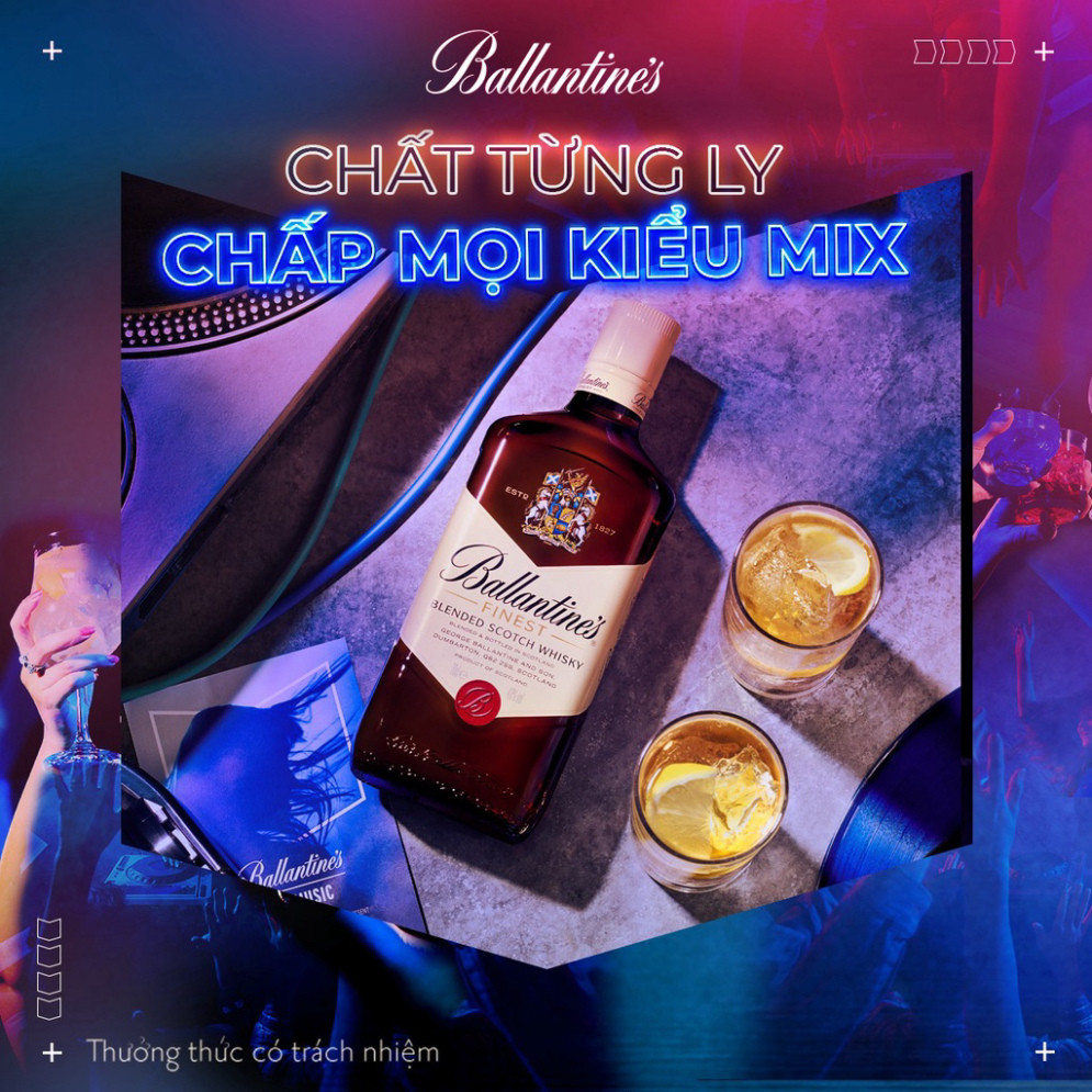 Bình Rượu Whisky Ballantines Finest 700ml - Độ Cồn 40% (Không Hộp)