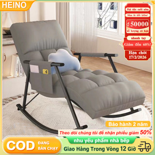 HEINO Ghế bập bênh ghế lười Nằm Thư Giãn Hiện Đại Hàng Nhập Khẩu nguyên chiếc chất liệu da dày dặn