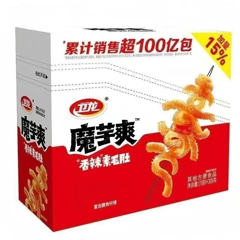 Weilong Konjac Shuang Thịt bò chay210g Đồ ăn vặt cay nổi tiếng trên mạng đóng hộp