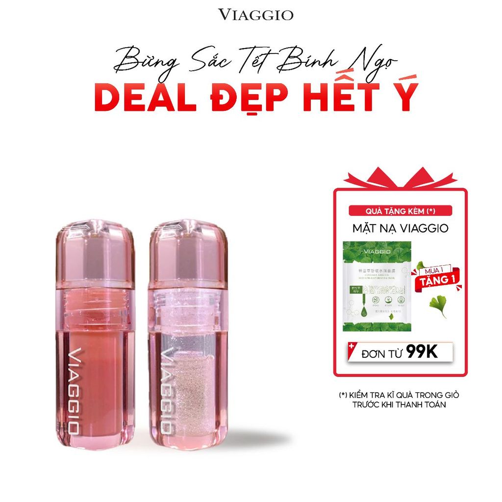Son Bóng VIAGGIO – Chất Son Nước Dạng Gel Bóng Gương, Dưỡng Ẩm, Mềm Môi