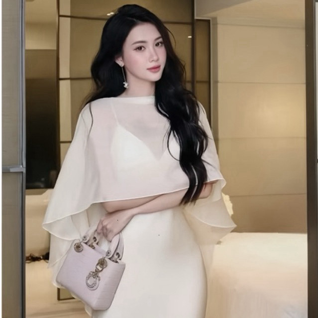 AC2 ÁO CHOÀNG VOAN TƠ, ÁO CHOÀNG CHE BẮP TAY, ÁO KHOÁC NGOÀI VÁY, ÁO KHOÁC MỎNG NHẸ