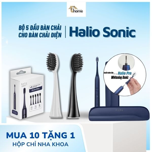 Đầu bàn chải Halio Sonic Whitening set 3/5/7 đầu dành cho Halio Sonic Whitening Toothbrush_Phụ Kiện 