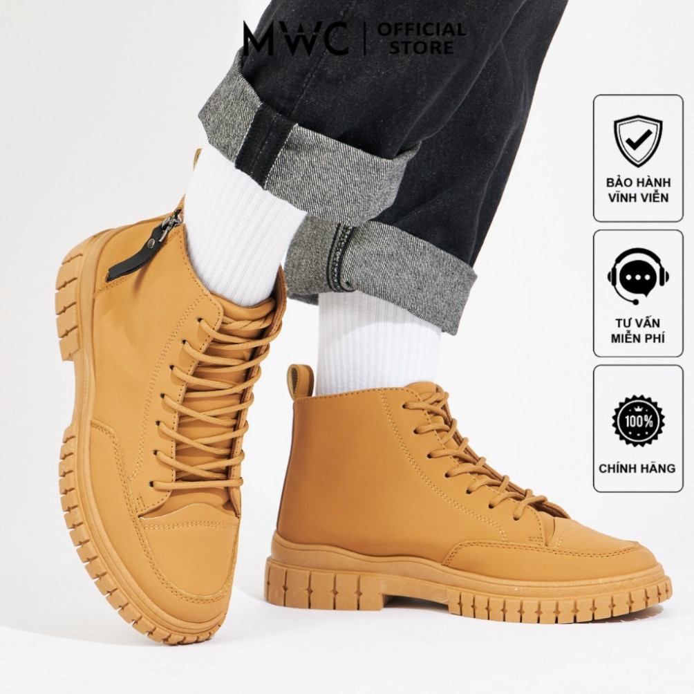 Giày Boot Nam MWC 6800 - Thiết Kế Cổ Lửng Thắt Dây và Dây Kéo Tiện Lợi