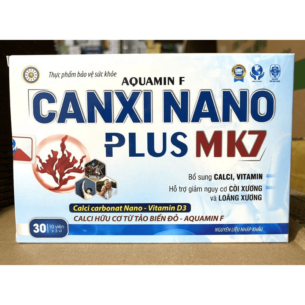 Aquamin F Canxi Nano Mk7 PLUS tảo biển đỏ vitamin D3 BỔ SUNG CANXI, chống còi xương, loãng xương mil