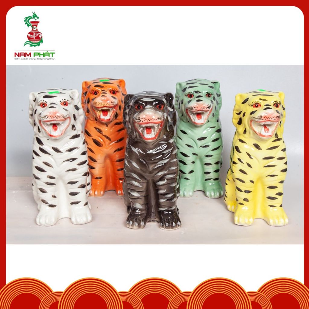 Tượng Ngũ Hổ Gốm Sứ Bát Tràng Cao Cấp – Bộ 5 Ông Đầy Đủ, Tượng Trang Trí Phong Thủy, Quà Tặng Ý Nghĩa Sang Trọng