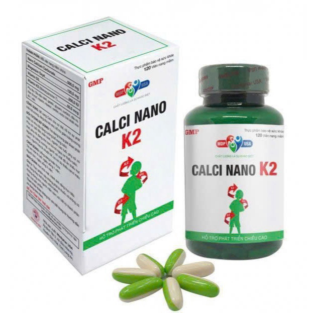 Viên uống Calci Nano K2 Mediphar lọ 120v (Thực phẩm hỗ trợ tăng cường chiều cao) vin bet
