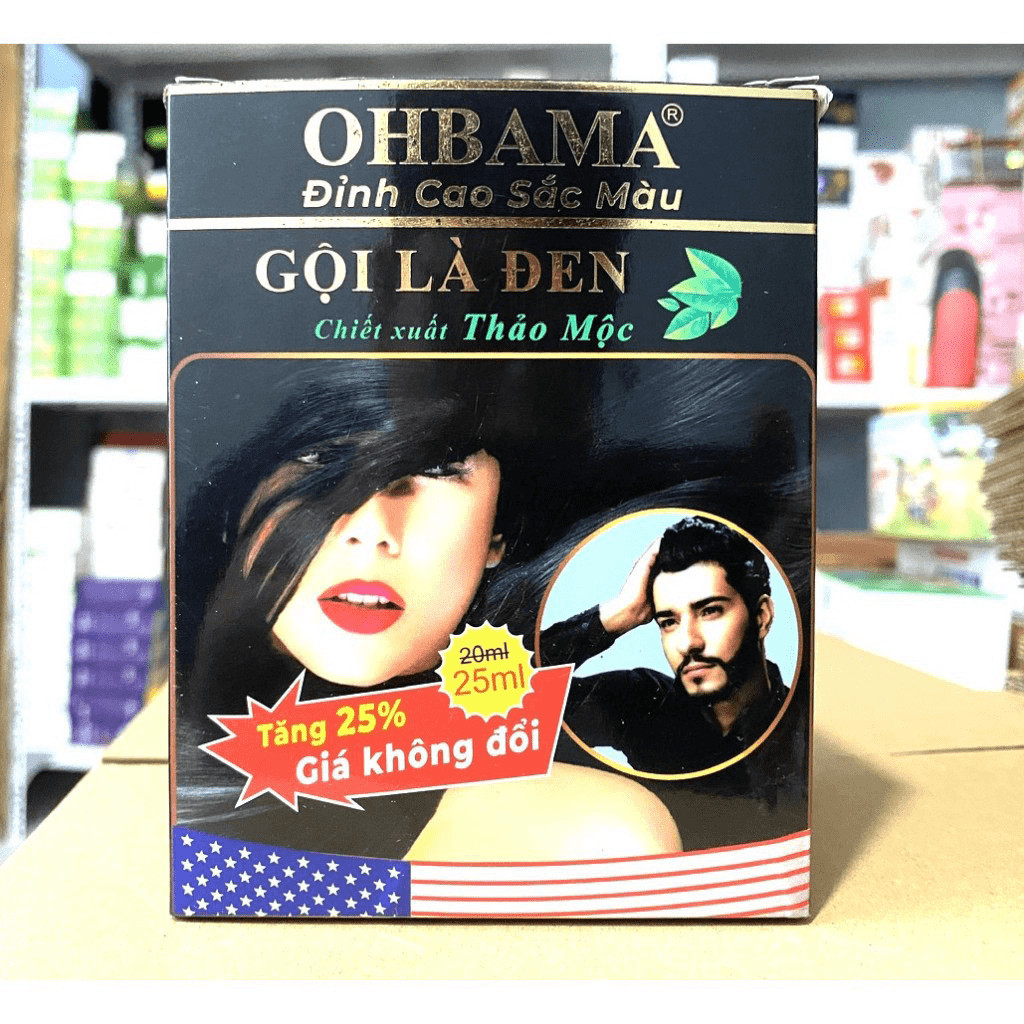 gội đen OHBAMA Dầu Gội Nhuộm Đen - Nâu Tóc hộp vin bet