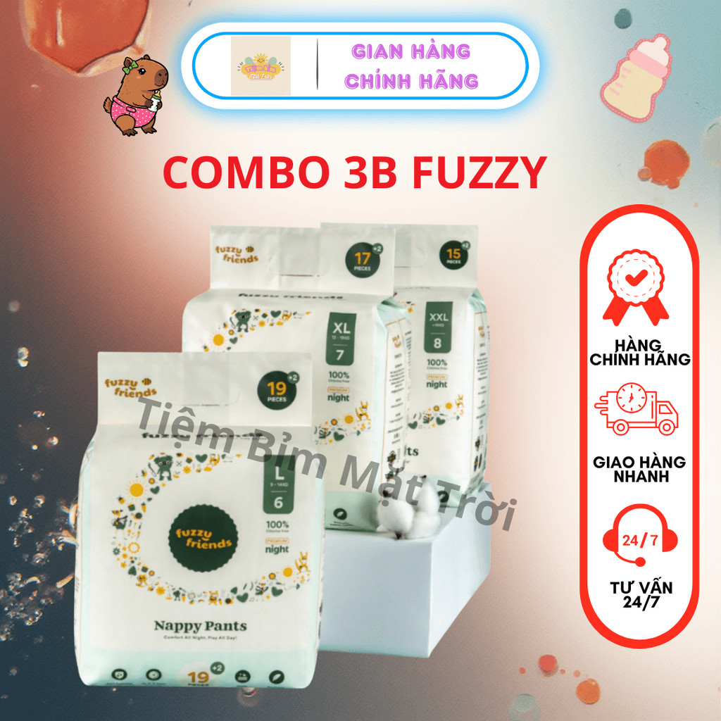 Bỉm FUZZY FRIENDS [combo 3 bịch kèm quà]