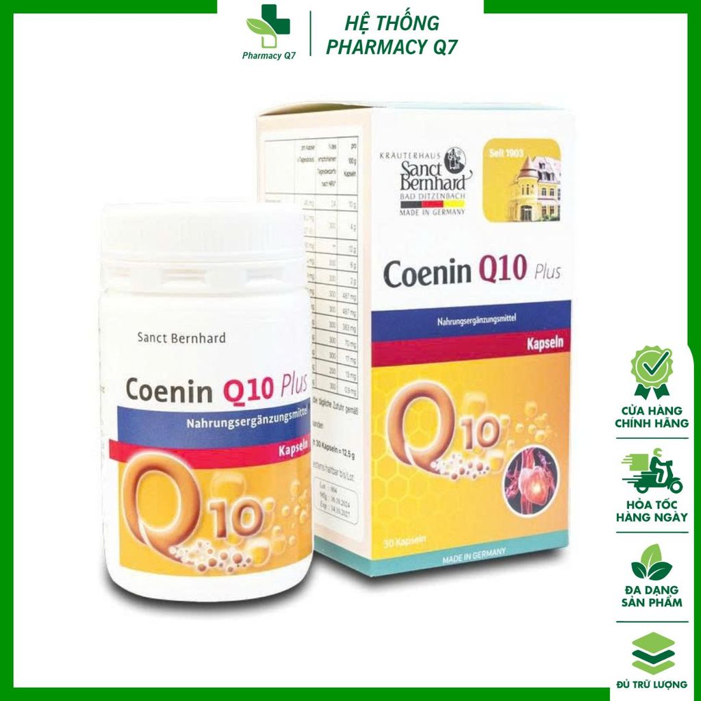 Coe,zym Q10 Viên uống nhập khẩu từ Đức Coenin Q10 Plus (Chai 30 viên) - Hỗ trợ cải thiện tim mạch