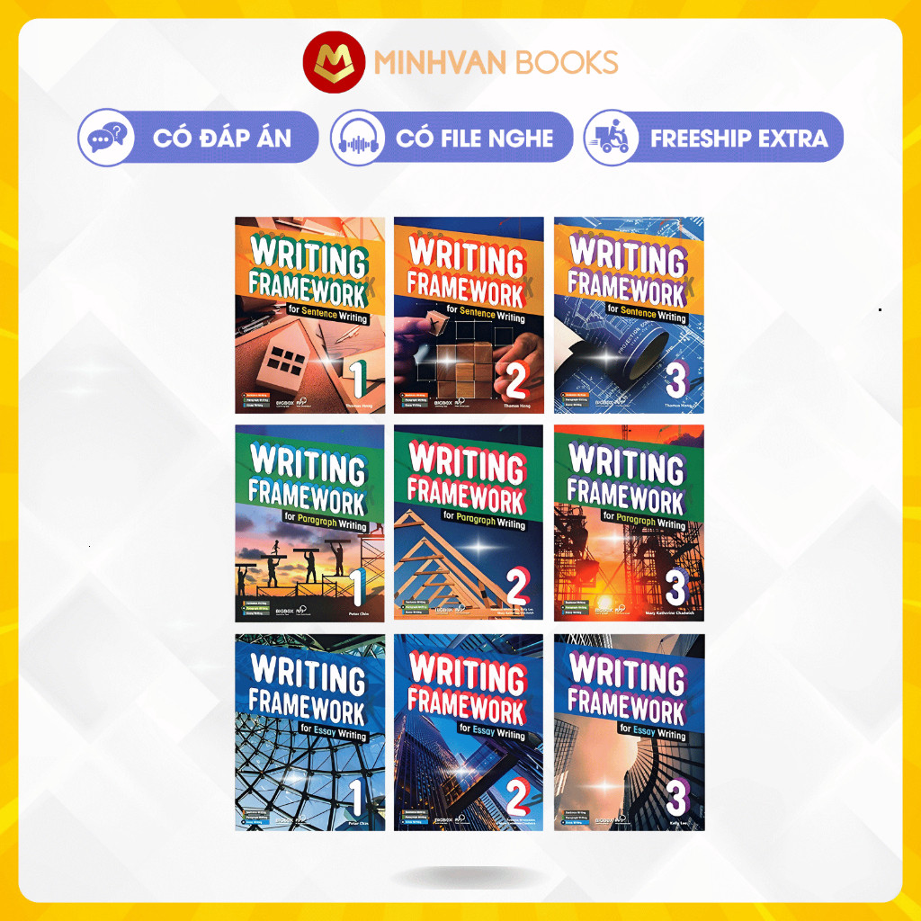 Vở  Writing Framework 18 cuốn - luyện viết tiếng anh cực hay