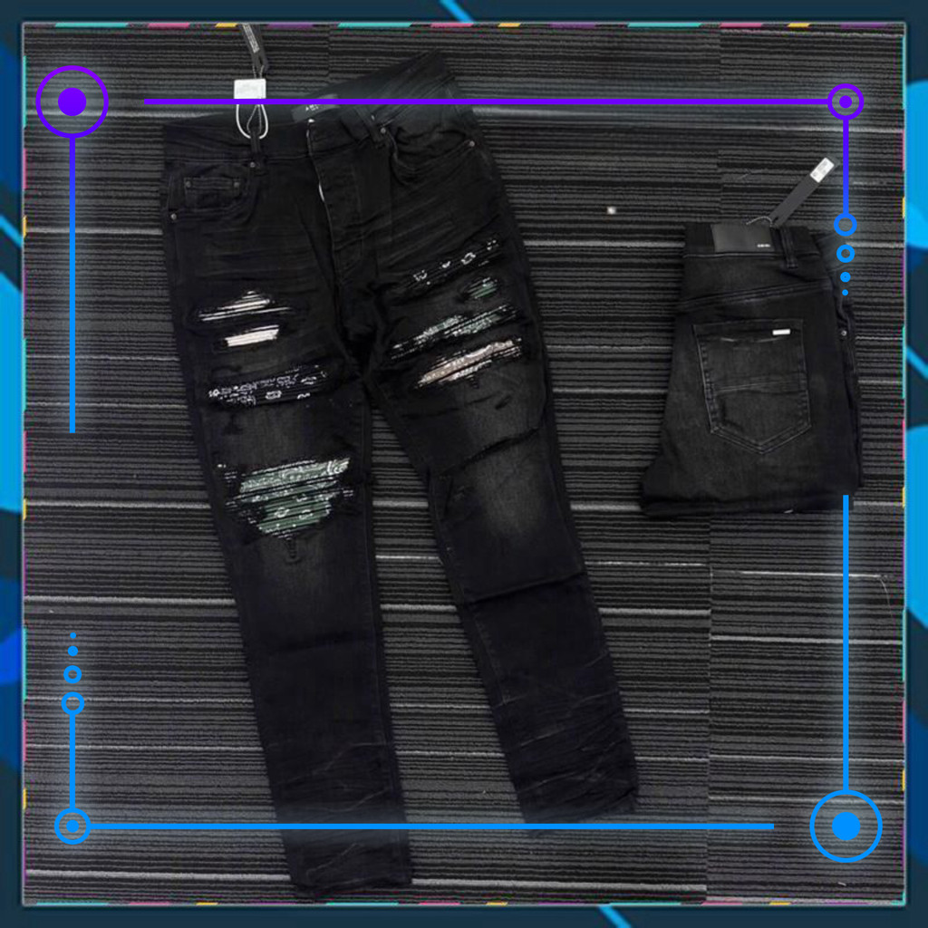 { ÔNG CHÚ AMIRI } Giảm Giá Sốc Quần Jean Nam AMIRl - Mẫu 665, Chính Hãng Quảng Châu