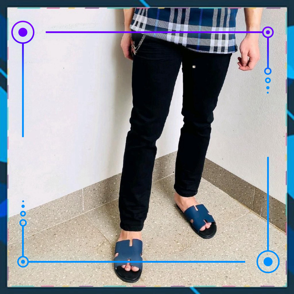 { ÔNG CHÚ AMIRI } Quần Jeans DSQ Màu Đen Trơn Với Khoá Sườn 5730 7238