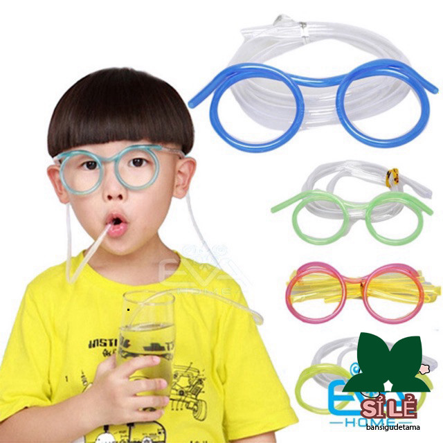 Ống hút hình mắt kính gọng tròn ngộ nghĩnh, phong cách độc đáo M379