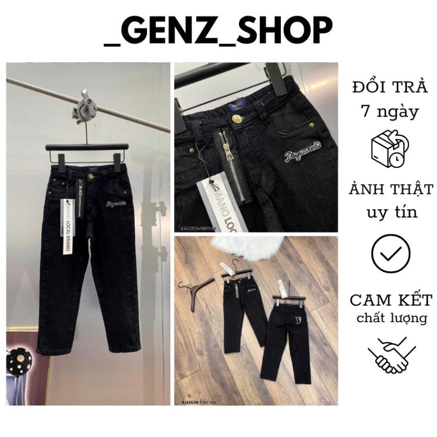 Quần Jean Cho Bé Trai D2 Phối Khoá Đùi Chất Chơi Boy Phố Thêu Chữ Nét Keng
