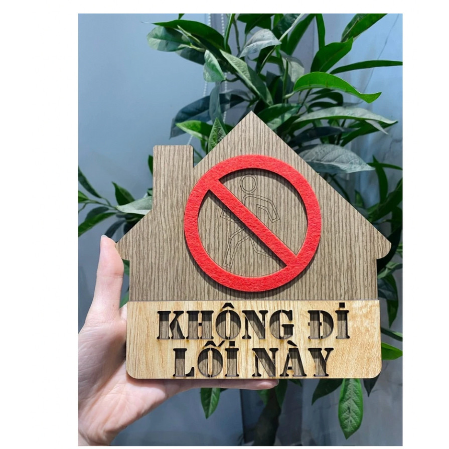Biển báo gỗ "Cấm Bước Lại" hình ngôi nhà trang trí treo tường Mr. DIY Decor