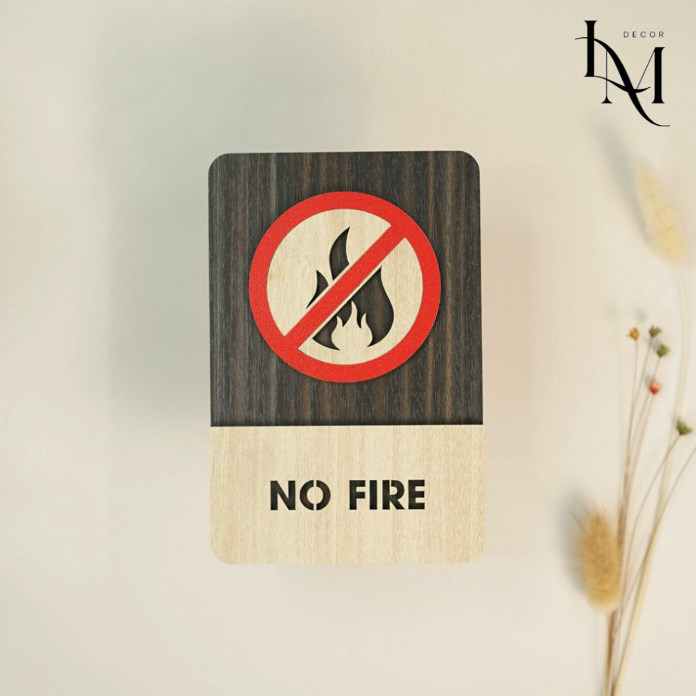 Biển gỗ handmade cấm lửa, biển cảnh báo nghệ thuật Mr. DIY Decor