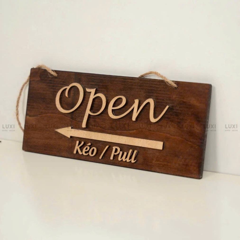 Biển gỗ treo hai mặt "Mở - Đóng" trang trí độc đáo cho cửa hàng - Mr. DIY Decor
