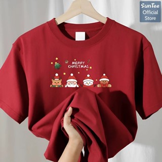  Áo thun noel giáng sinh nữ form vừa SUNTEE STFV222 basic in hình 122 vải cotton 250GSM cao cấp 