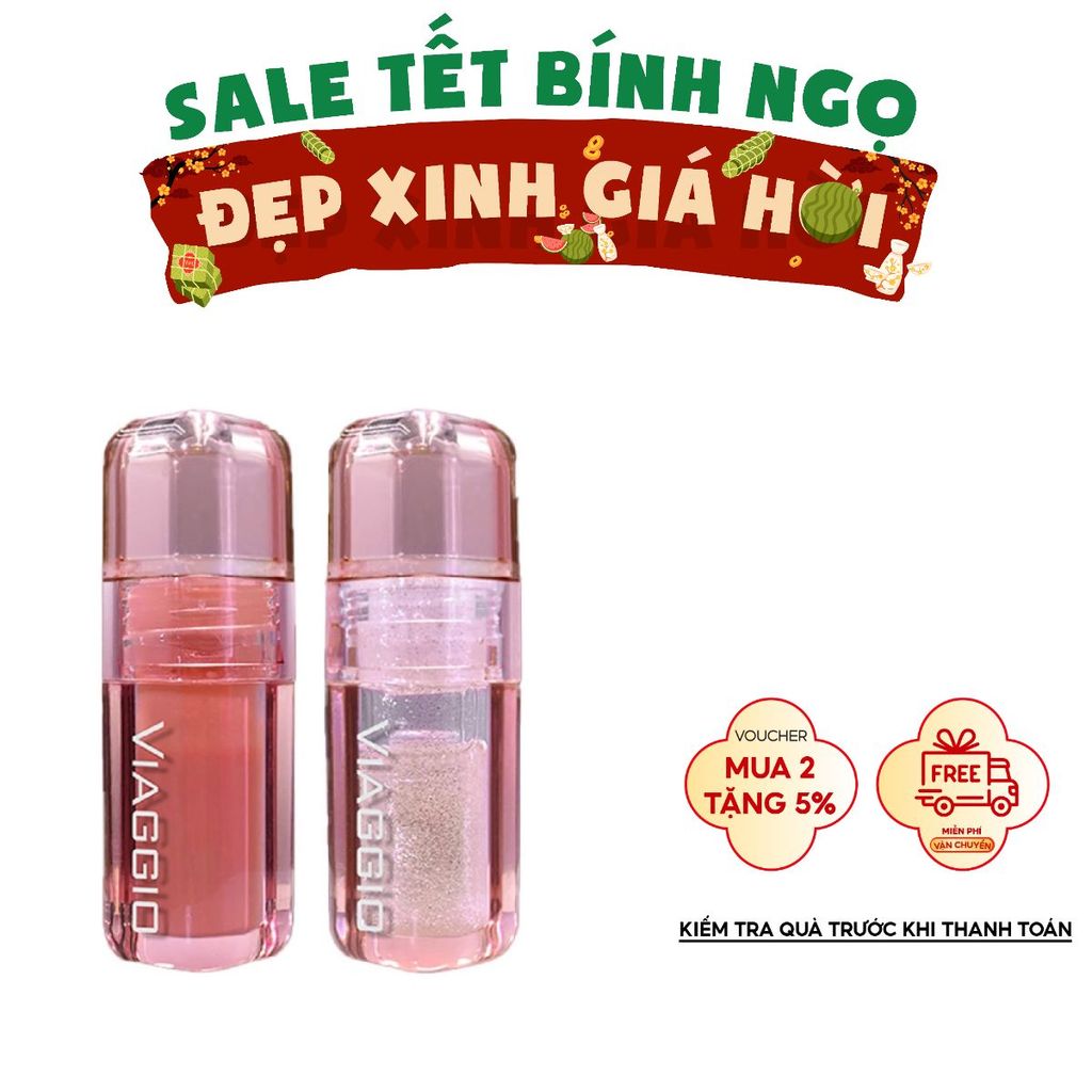 Son Môi Viaggio - Son Gương Bóng VIAGGIO Pha Lê Dưỡng Ẩm Dung Tích Lớn 3.5g