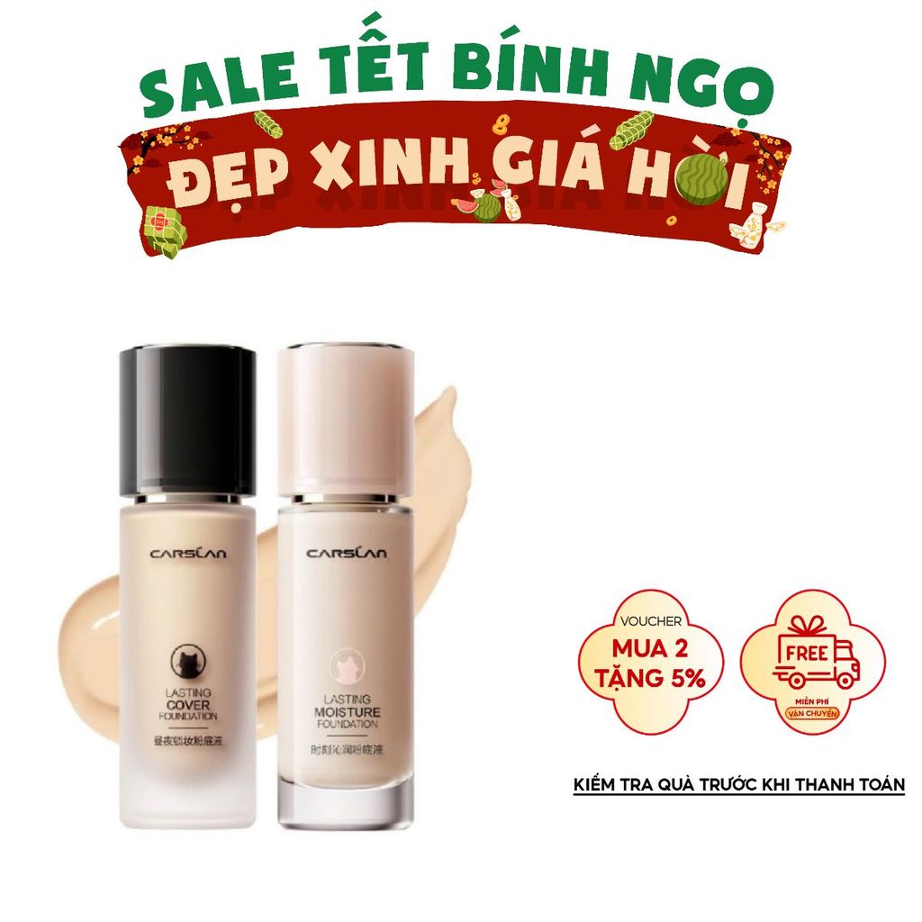 Kem nền Carslan dưỡng ẩm kiềm dầu chống thấm nước 30g