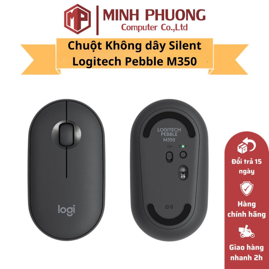 Chuột Không dây Bluetooth Silent Logitech Pebble M350 - Hàng chính hãng