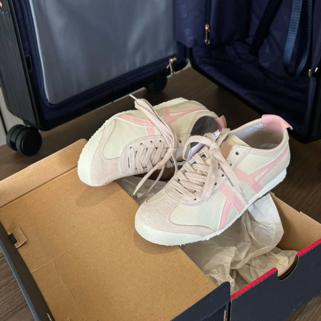 Giày Thể Thao Unisex  Onitsuka Tiger Mexico 66 ‘Pink’  hồng pink  , giày hồng  hồng kem cao cấp