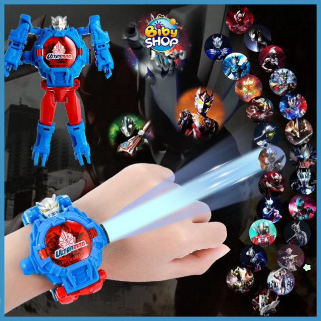 ĐỒNG HỒ BIBY TRANSFORMER: Robot Xếp Hình Biến Hình Có Đèn Siêu Nhân Cho Bé