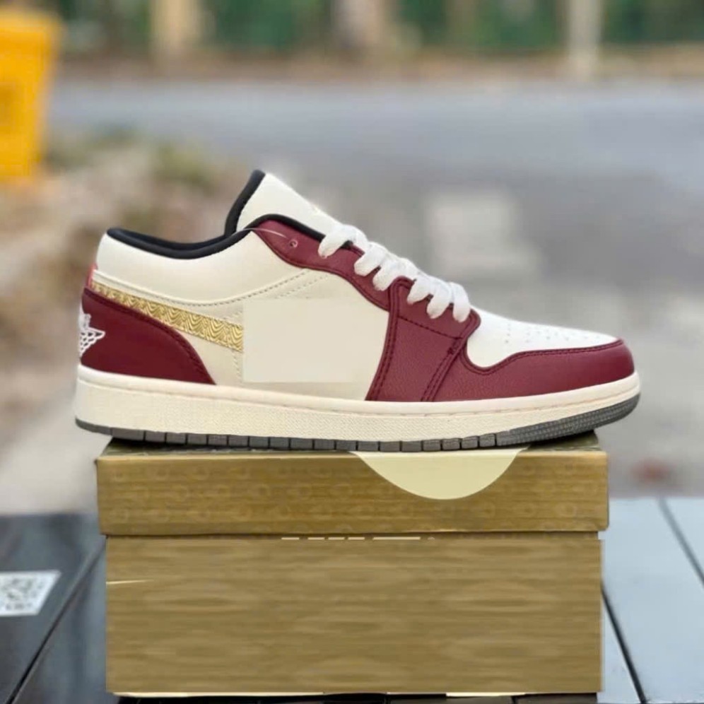 (Tặng hộp bảo vệ)Giày jd1 low rồng đỏ vàng nam nữ size 36>43, giày jd nam nữ bản c.cấp full box