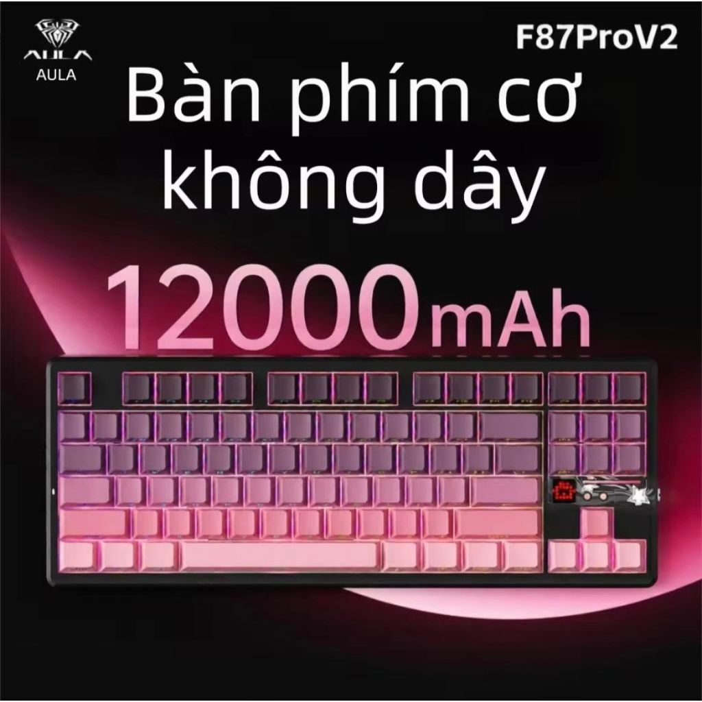 Bàn phím cơ không dây 3 mode AULA F87 pro V2