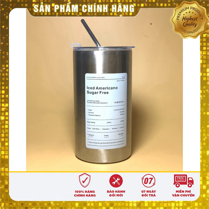 Ly Giữ Nhiệt Khắc Tên Iced Americano Sugar Free 600ml