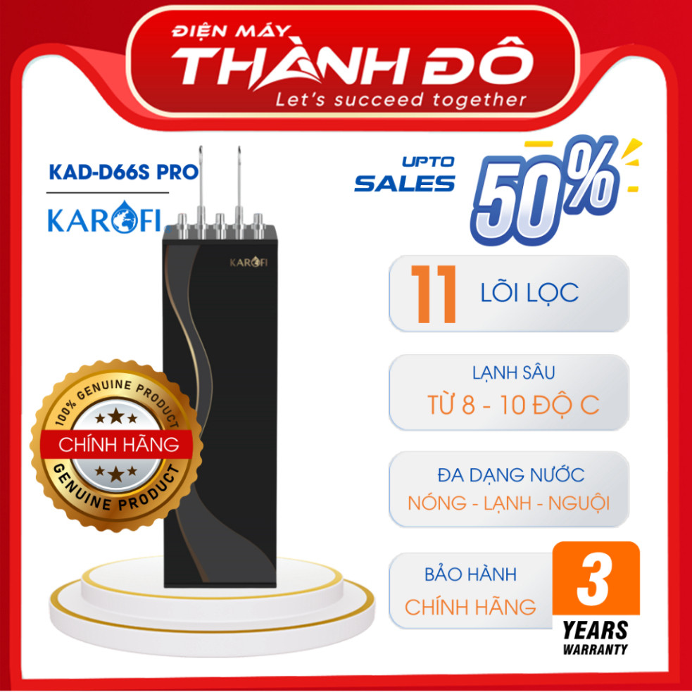 [CHÍNH HÃNG] Máy lọc nước nóng lạnh Karofi KAD-D66S PRO - Nước Nóng+Lạnh+Nguội - 11 Lõi Lọc