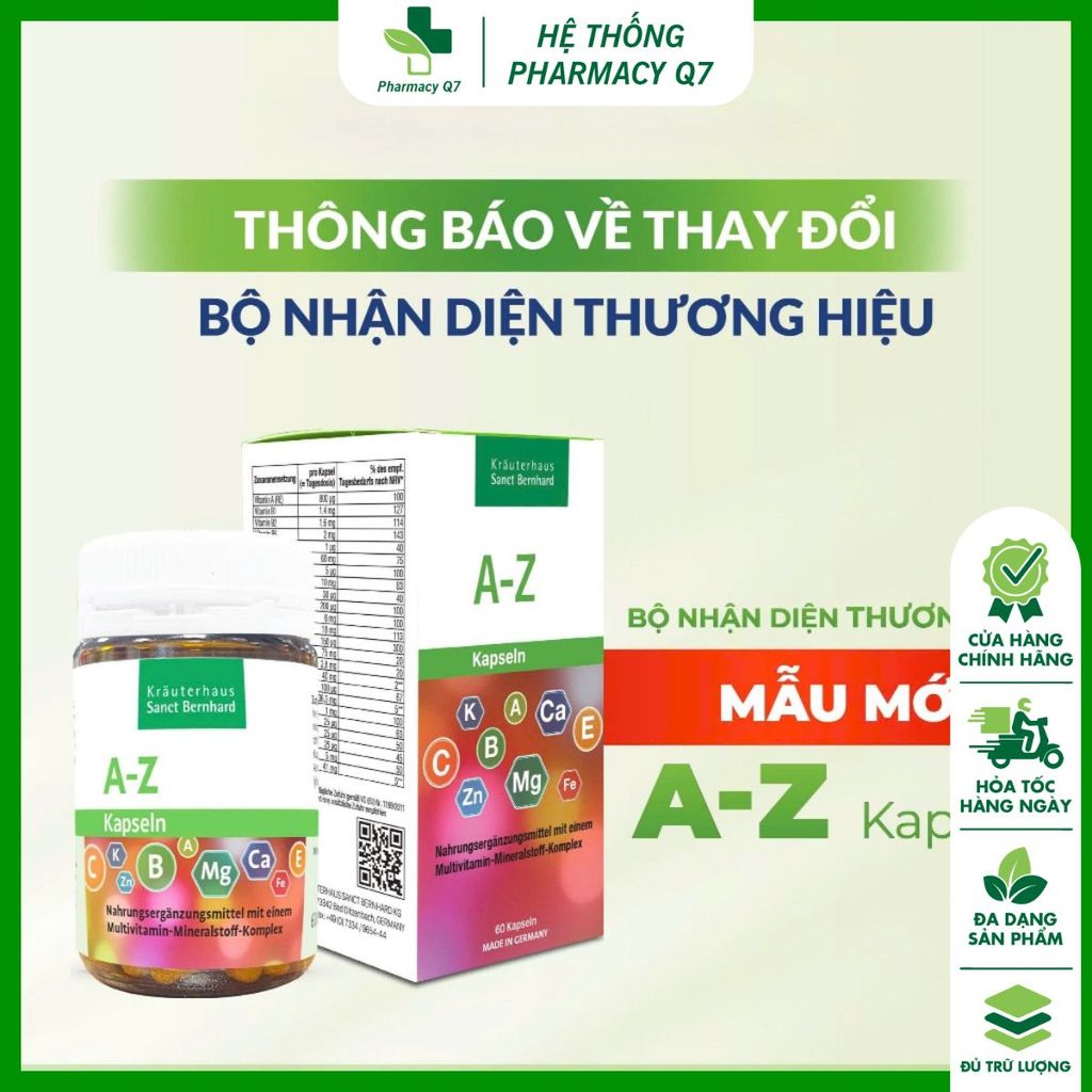 Viên uống Vitamin tổng hợp A Z Kapseln bổ sung 24 Vitamin AZ ĐỨC (Hộp 60 Viên) A FROM Z AZ