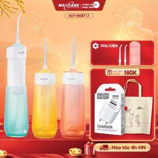  Máy tăm nước cầm tay gấp gọn mini du lịch Maxcare UltraSonic Max456P Phun xoay 360 độ Chống nước IPX7 dung tích 160ml 