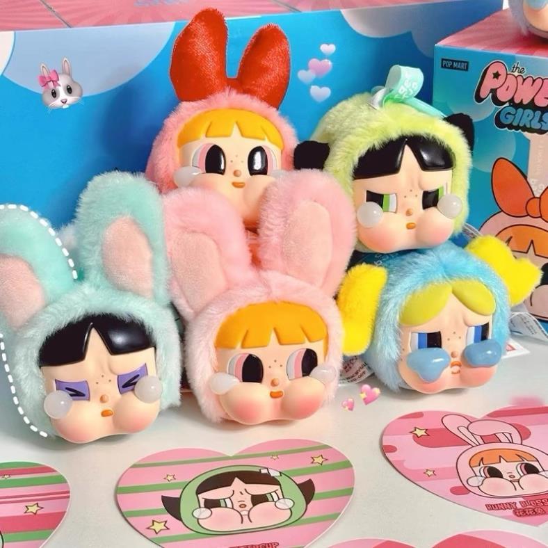 [NO BOX,SẴN] CRYBABY × Powerpuff Girls Series-Vinyl Face Plush Móc Khoá Crybaby Rep 1.1