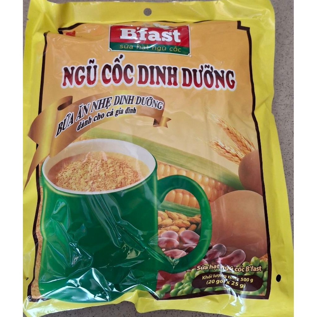 NGŨ CỐC DINH DƯỠNG BFAST - SỮA HẠT NGŨ CỐC - BỊCH 20 GÓI × 25g/gói