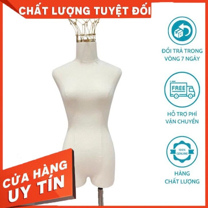 Manocanh vương miện không tay manơcanh nữ bọc vải cotton cao cấp