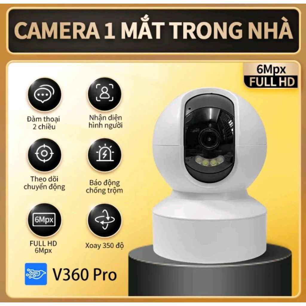 Camera Wifi (1 Mắt mẫu Mới) v360 pro FULL HD Xoay 355 Độ Ngang & Đảm Thoại 2 Chiều