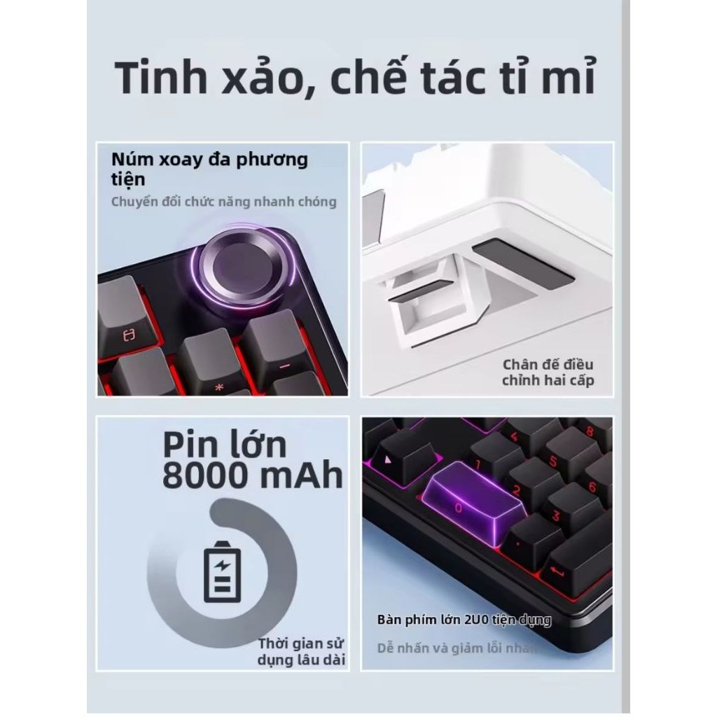 (new)Bàn phím cơ không dây AULA F99 3 mode kết nối | BigBuy360 - bigbuy360.vn