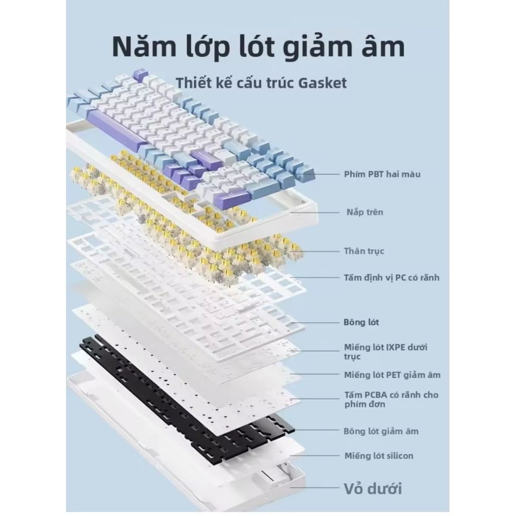 (new)Bàn phím cơ không dây AULA F99 3 mode kết nối | BigBuy360 - bigbuy360.vn