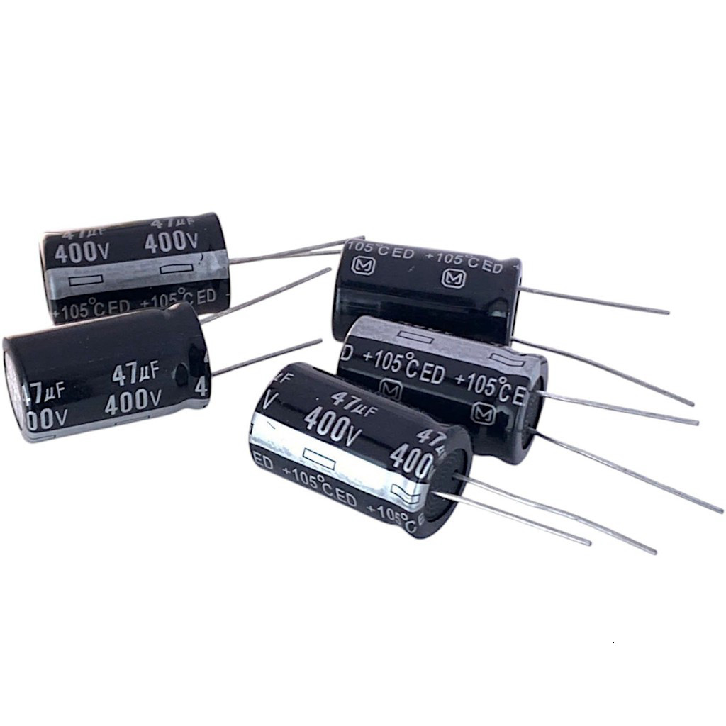 Tụ Hóa 47uF 400V – Tụ Lọc Nguồn 47uF Điện Áp Cao Dùng Cho Mạch Nguồn, Loa, Tivi