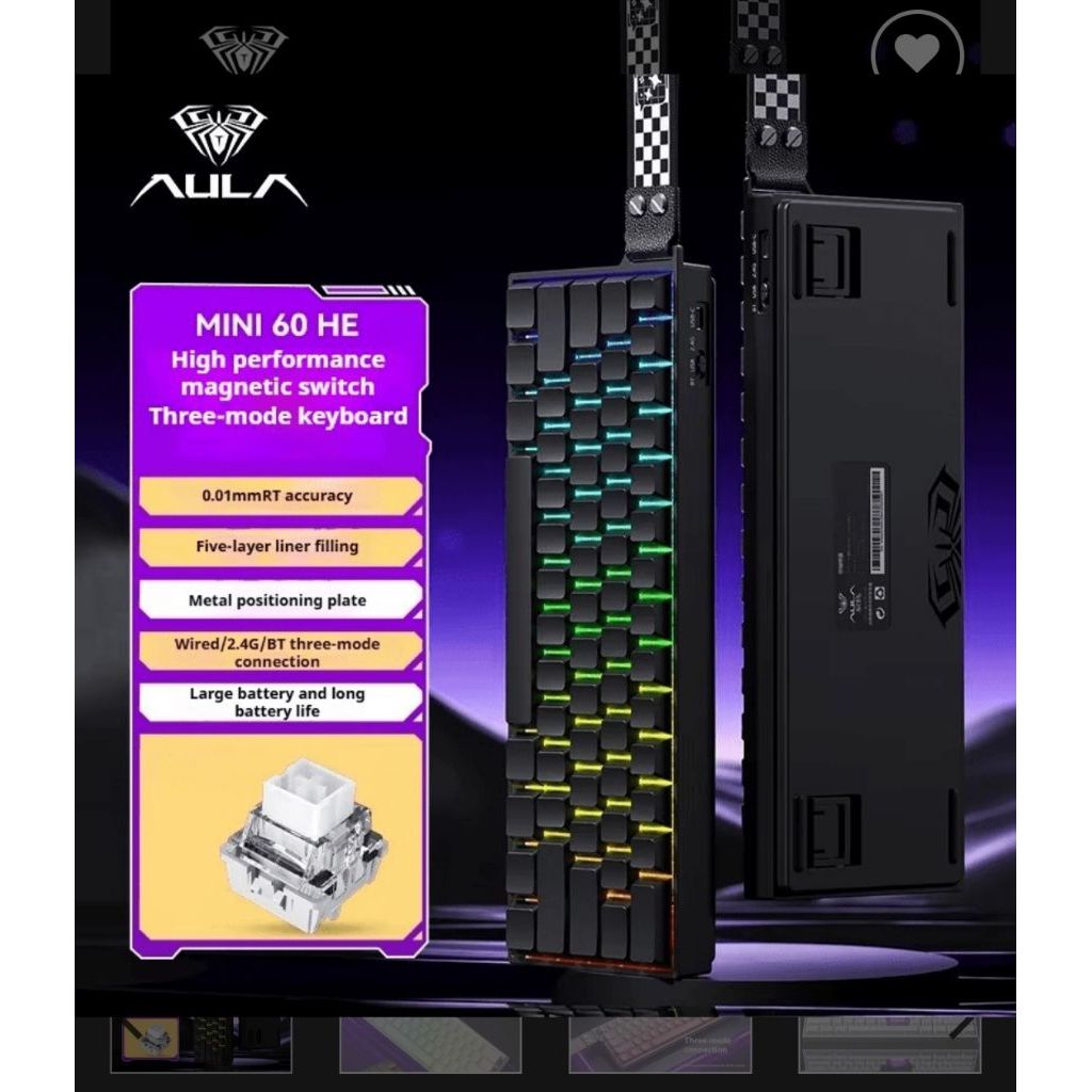 Bàn phím cơ  Rapid Trigger Aula Mini60 HE, EWEADN Zap68 không dây, có dây 3mode, 8khz.