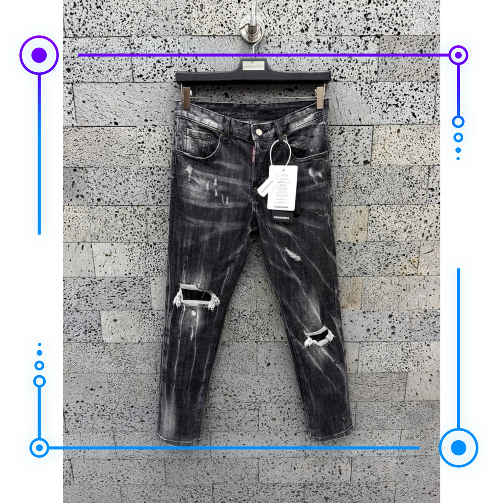 { ÔNG CHÚ AMIRI } Quần jean xám nam DSQ mẫu SS 2026, sản phẩm chính hãng Quảng Châu