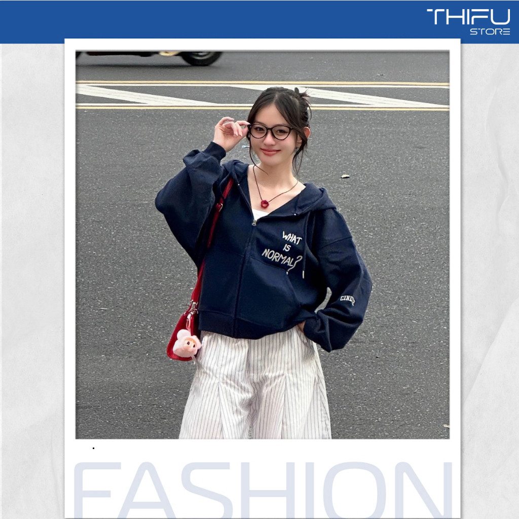 Hot Trendy- Áo Hoodie Khoác Nam Nữ Dày Dặn, Form Boxy Trẻ Trung, In Chữ NORMAL Phong Cách. Mùa Đông