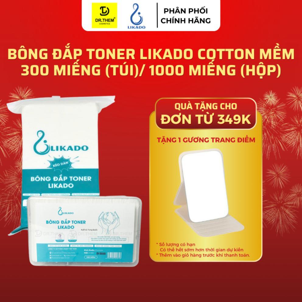 Bông Đắp Toner Likado Lotion Mask 1000 Miếng Cotton Mềm (1 Hộp)- Dr Thêm